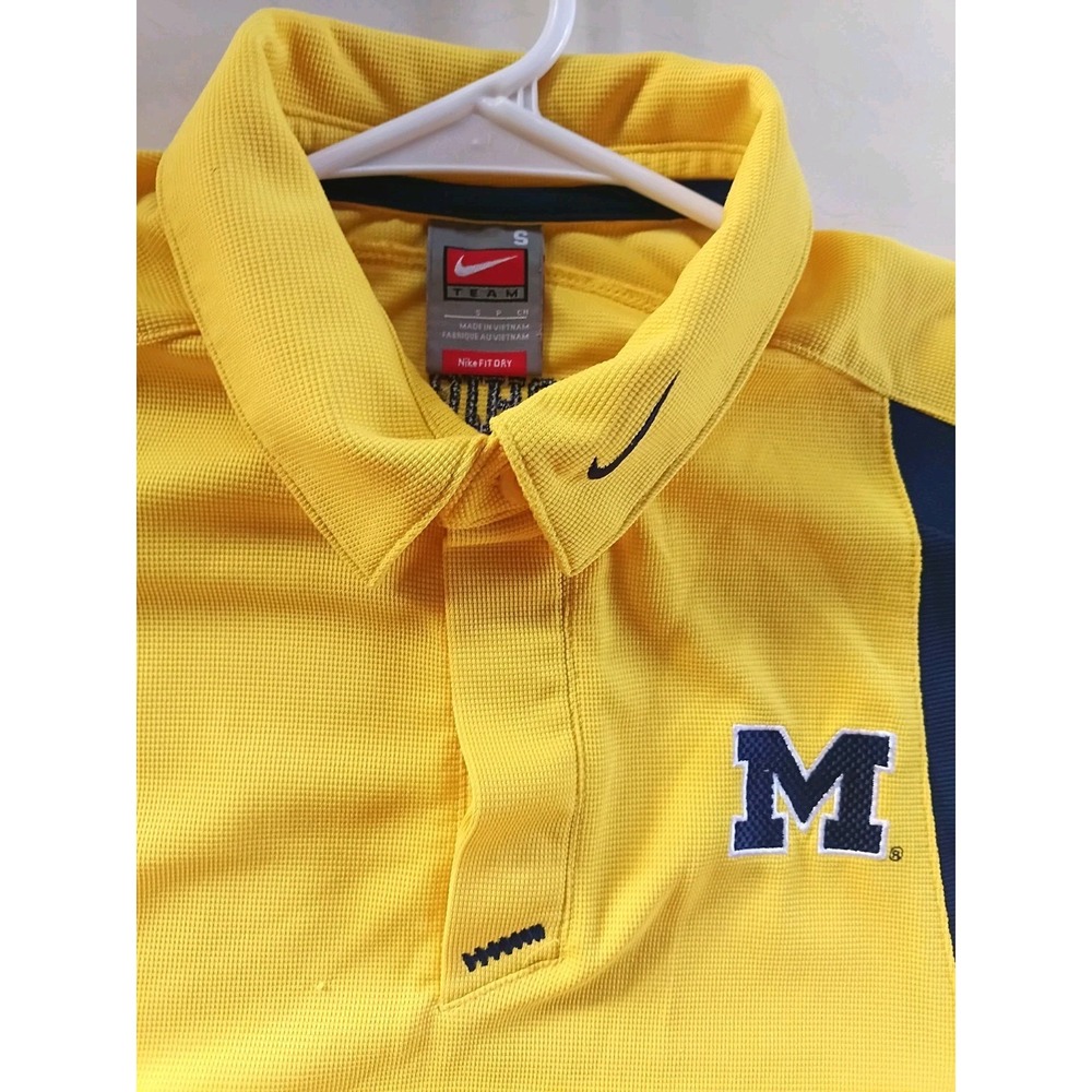 Nike Team Golf Michigan Wolverines Authentic Polo Maize Yellow Men's Size S